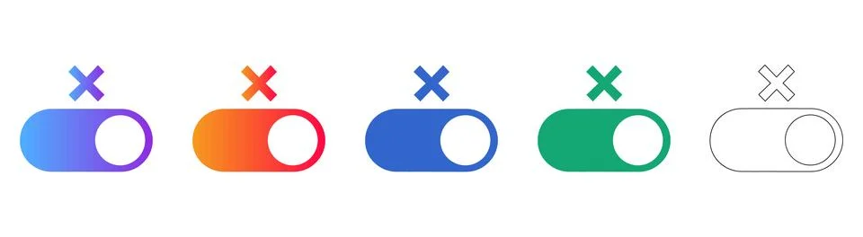 Digital Toggle Switch Icons Illustrazione stock