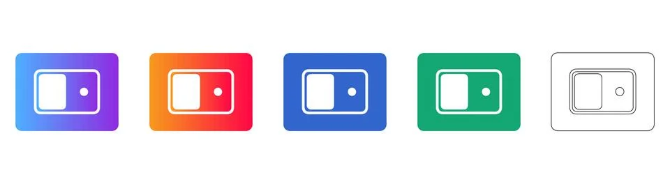 Digital Toggle Switch Icons for UI Design 库存插图
