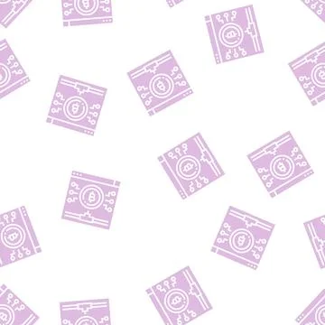 Digital token glyph seamless pattern Stock Illustration