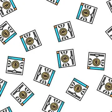 Digital token vector seamless pattern Stock Illustration