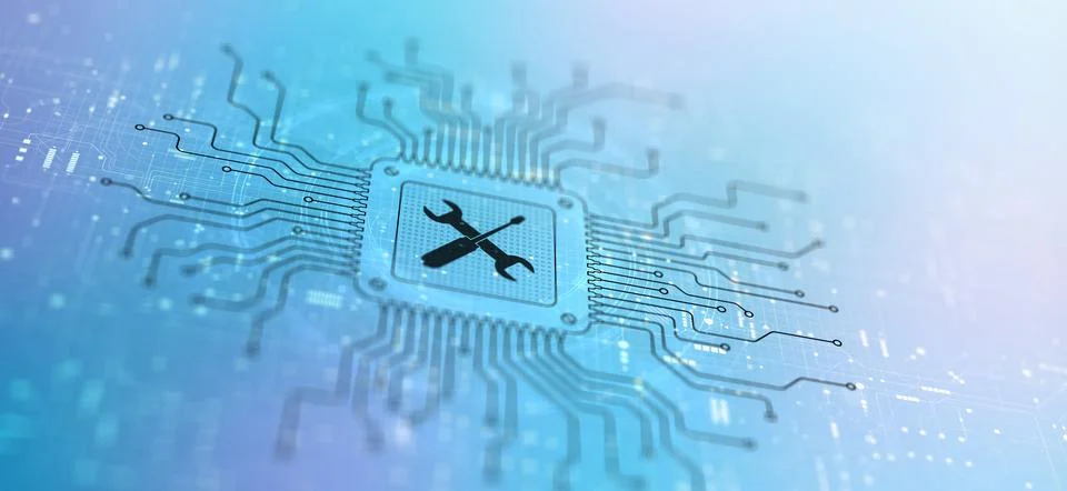 Digital Tools and Maintenance System for Electronics Repair and Technical S.. 库存插图
