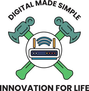 Digital tools simplify complex tasks Stock Illustration