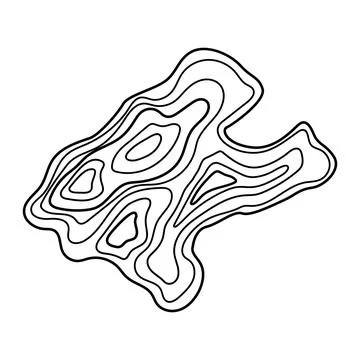 Digital topographic contour lines pattern creating abstract map イラスト素材