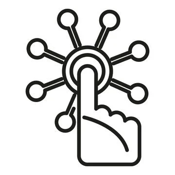 Digital touch icon outline vector. Finance crypto Stock Illustration