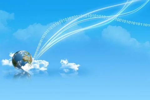 Digital touchdown on planet earth Illustrazione stock