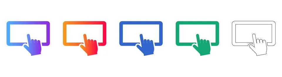 Digital Touchscreen Interface Icon Set イラスト素材