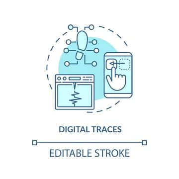 Digital traces concept icon Stock Illustration