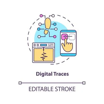 Digital traces concept icon Stock Illustration