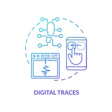 Digital traces concept icon Stock Illustration
