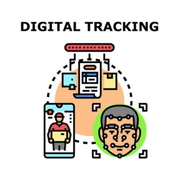 Digital tracking concept with personal data collection Stock Illustration
