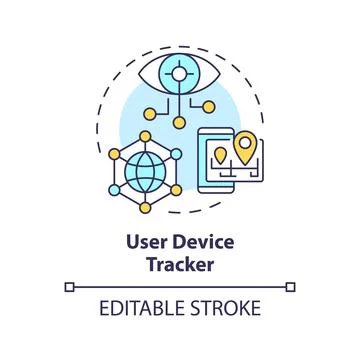 Digital tracking multi color concept icon Stock Illustration