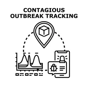 Digital tracking outbreaks using technology and data analytics Stock Illustration