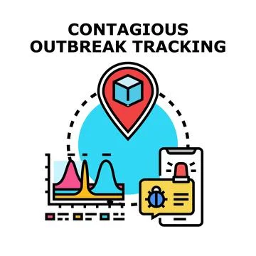 Digital tracking outbreaks using technology and data analytics Stock Illustration