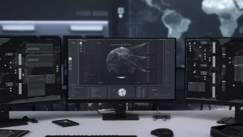 Digital tracking system locating the target sim card location coordinates 스톡 동영상 253168428