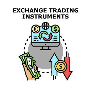 Digital trading platform exchanging market instruments concept Stock Illustration