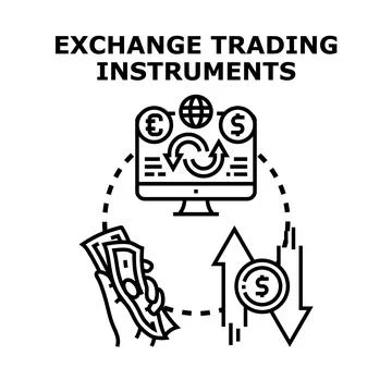 Digital trading platform exchanging market instruments concept Stock Illustration