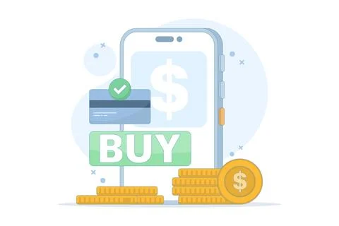 Digital transaction concept, secure money transfer and payment gateway Stock Illustration