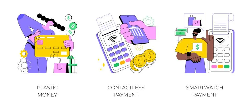 Digital transactions abstract concept vector illustrations. Stock Illustration