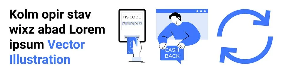 Digital Transactions and HS Code Management for Seamless Cashback Experience Illustrazione stock
