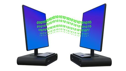 Digital transfer data illustration. Isolated on a white background Stock Illustration