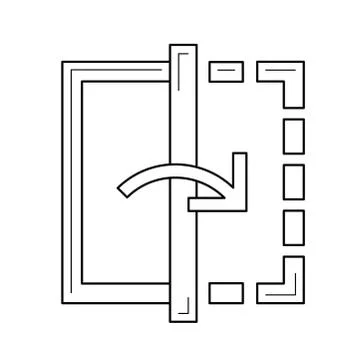 Digital transform line icon. Stock Illustration