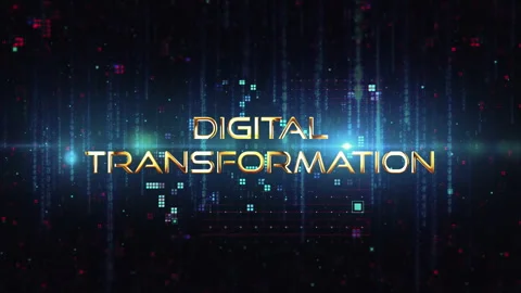 Digital Transformation abstract cinematic title background Stock Footage 252372832