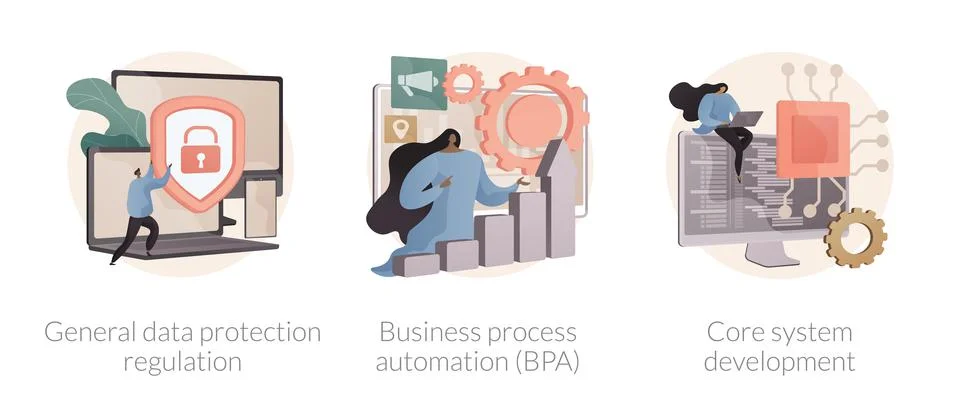 Digital transformation abstract concept vector illustrations. Stock Illustration