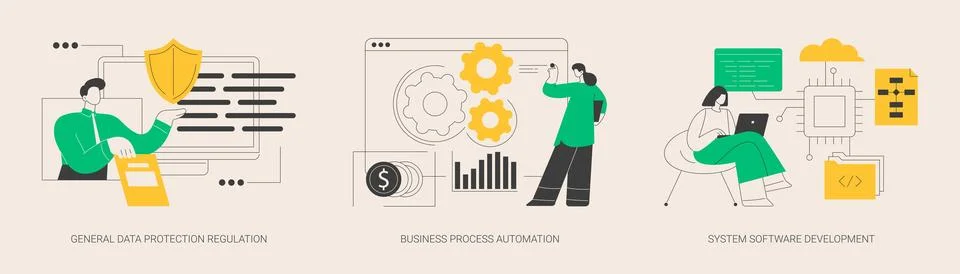 Digital transformation abstract concept vector illustrations. Illustrazione stock