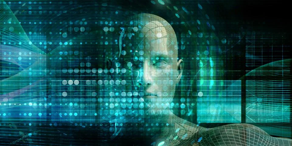 Digital Transformation Abstract Technology Background Themes Illustrazione stock