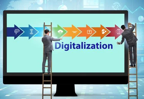 Digital transformation and digitalization technology concept Stock Photos