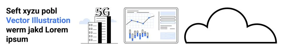 Digital transformation, cloud networking, data visualization, modern technolo Ilustración de archivo