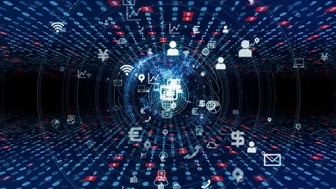 Digital transformation concept. Binary code. Computer programming. Stock Footage 113464155