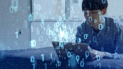 Digital transformation concept. Binary code. Programming. Stock Footage 115245862