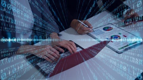 Digital transformation concept. Binary code. Programming. Stock Footage 125069457