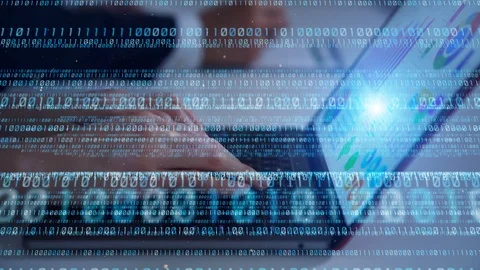 Digital transformation concept. Binary code. Programming. Stock Footage 125069472