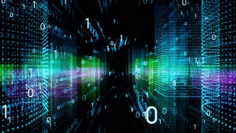 Digital transformation concept. Binary code. Programming. Stock Footage 130833047