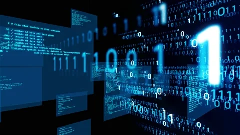 Digital transformation concept. Binary code. Programming. Stock Footage 131163018