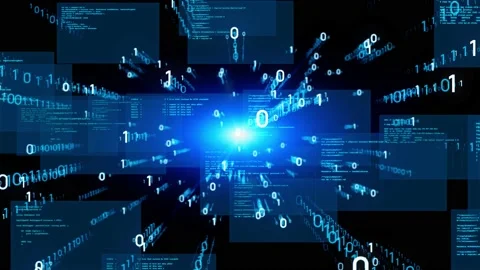 Digital transformation concept. Binary code. Programming. Stock Footage 131163019