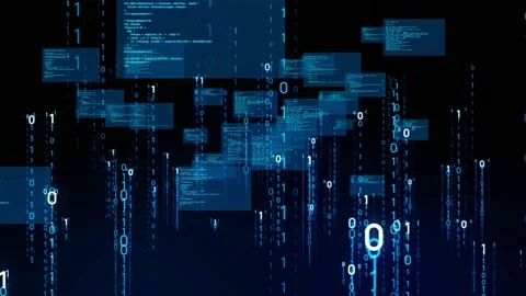 Digital transformation concept. Binary code. Programming. Stock Footage 131163048