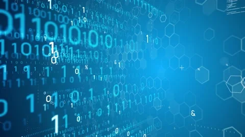 Digital transformation concept. Binary code. Programming. Stock Footage 132554770