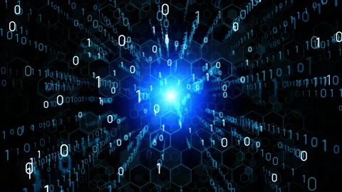 Digital transformation concept. Binary code. Programming. Stock Footage 133556939