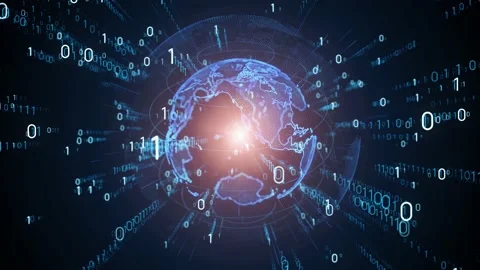 Digital transformation concept. Binary code. Programming. Stock Footage 138336876