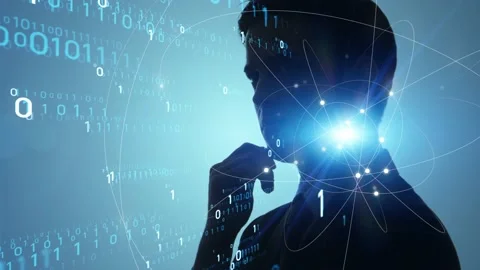 Digital transformation concept. Binary code. Programming. Quantum computer. Stock Footage 138418716