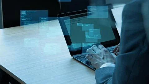 Digital transformation concept. Binary code. Programming. Stock Footage 139897834