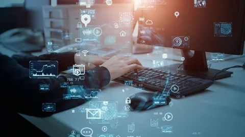 Digital transformation concept. Binary code. Programming. Stock Footage 142121114