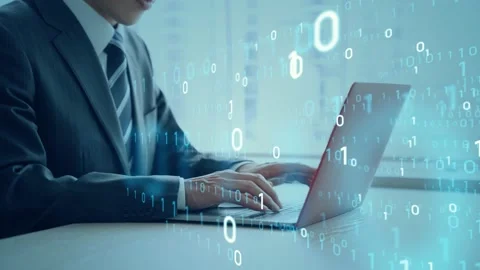 Digital transformation concept. Binary code. Programming. Stock Footage 142334711