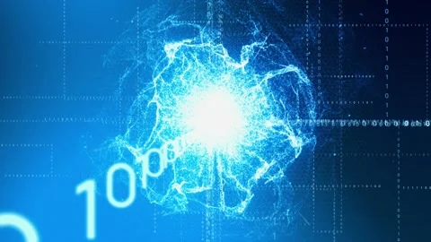Digital transformation concept. Binary code. Programming. Quantum computer. Stock Footage 148147571