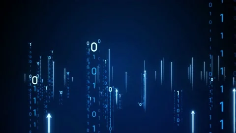 Digital transformation concept. Binary code and arrow symbols. Stock Footage 150349716