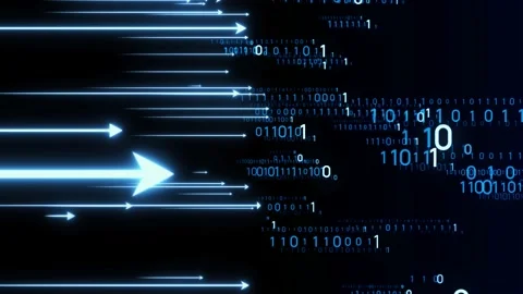 Digital transformation concept. Binary code and arrow symbols. Stock Footage 150349736