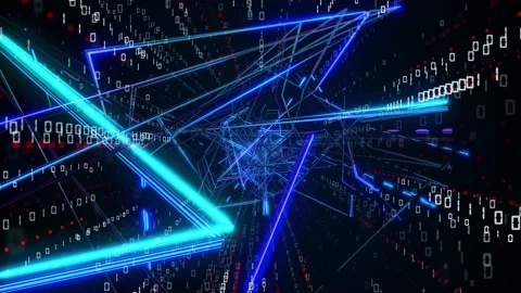 Digital transformation concept. Binary code. Programming. Quantum computer. 스톡 동영상 162200366